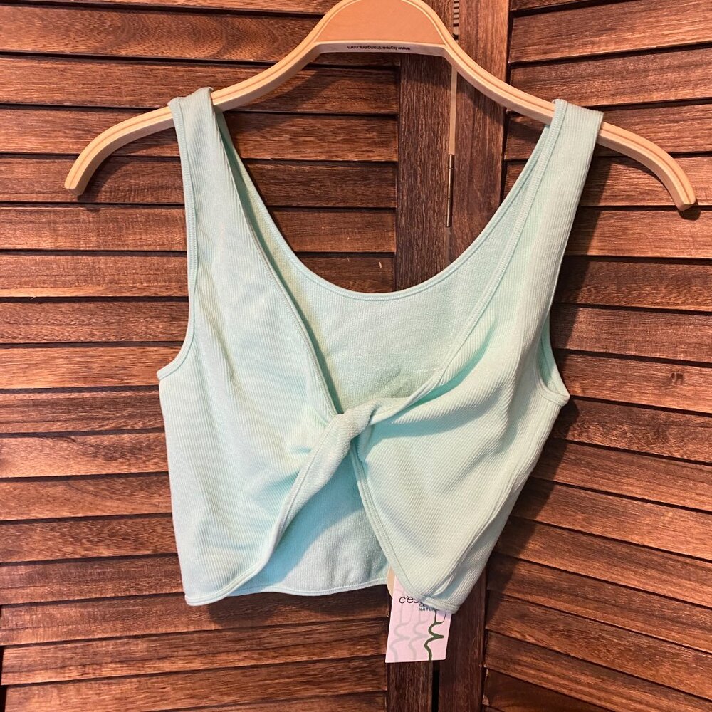 C'est Moi Rib Reversible Twist Bralette Honeydew - Picture 2 of 4